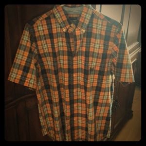 SS orange plaid shirt by Chaps Ralph Lauren